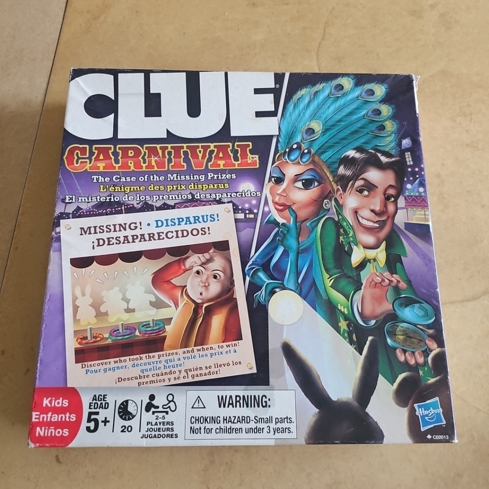 Hasbro Clue Carnival "The Case of the Missing Prizes"